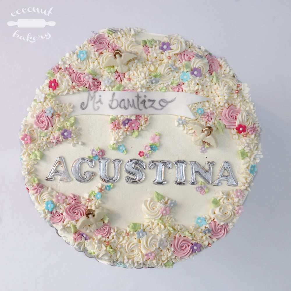 Lluvia del flores para el bautizo de Agustina
