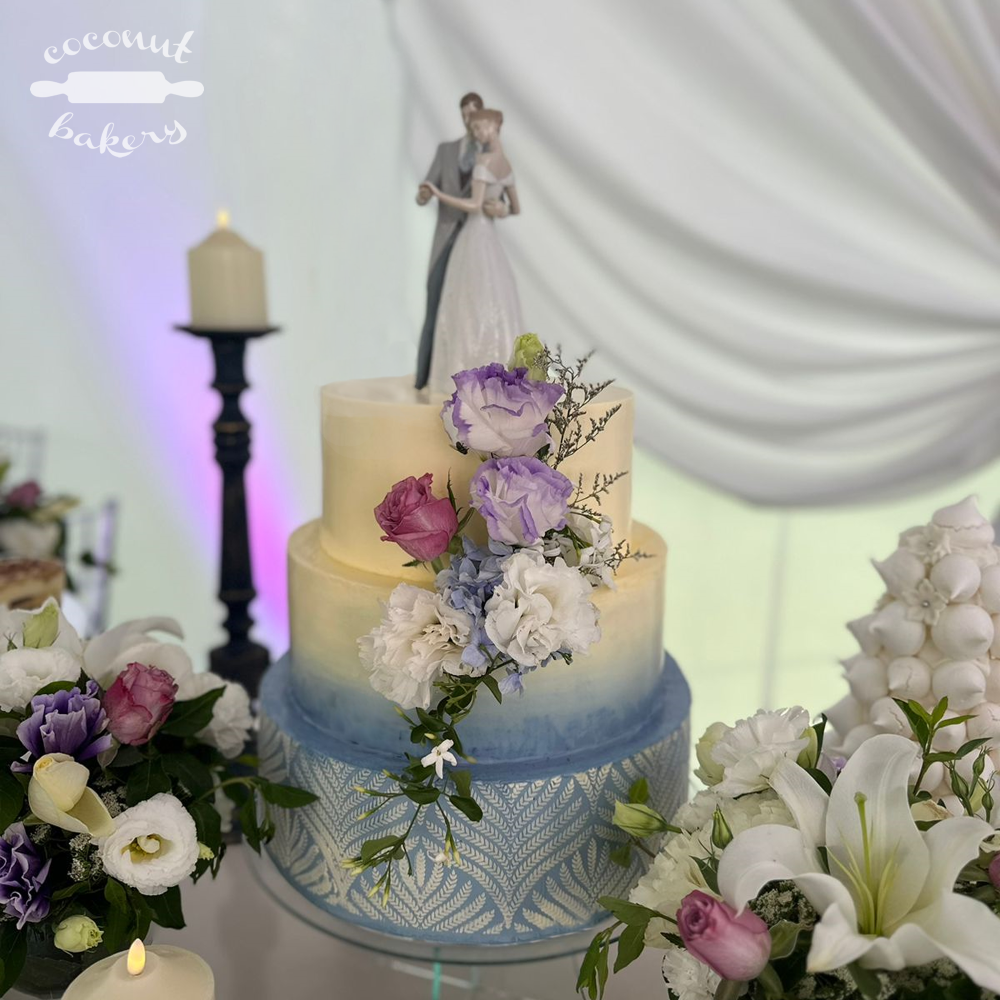 romance en una Boda dusty blue