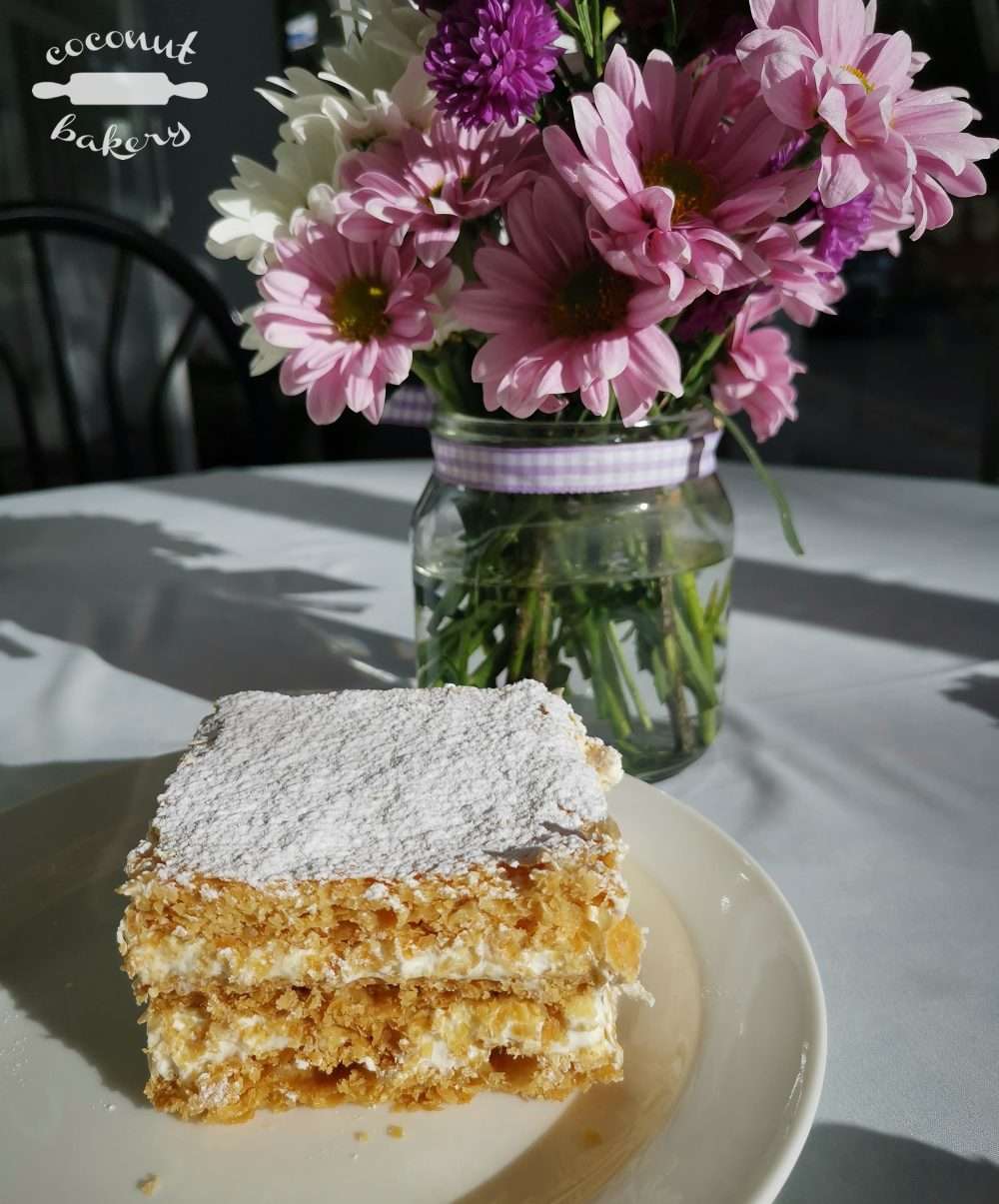 Napoleones con crema de leche
