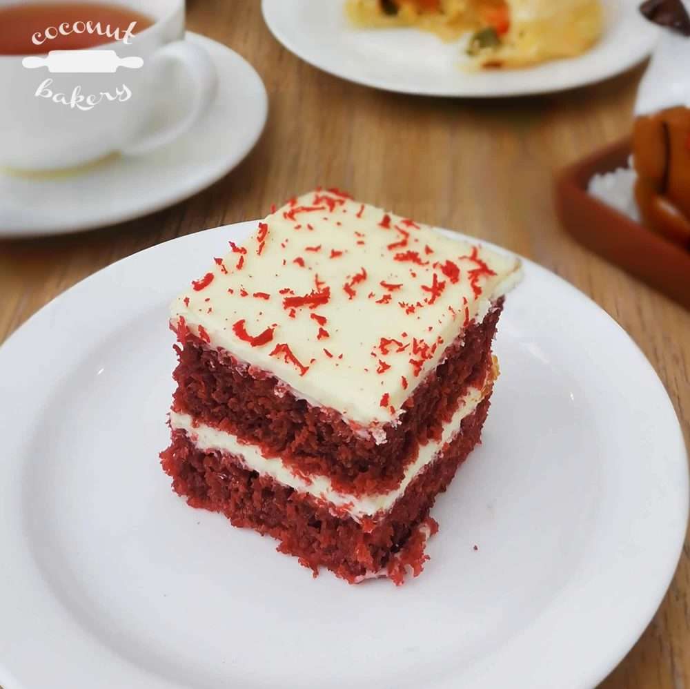 Porción pastel de red velvet