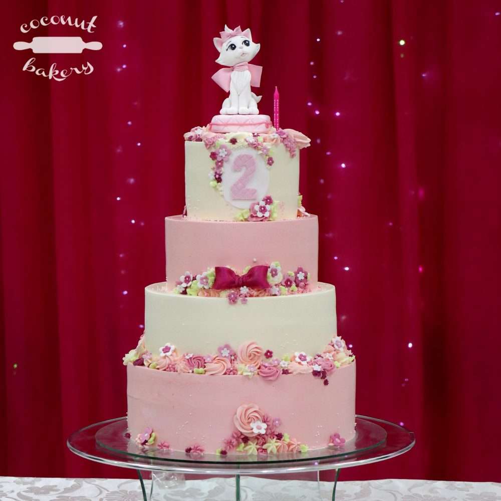 Torta de cumpleaños con la gatita Marie de los Aristogatos