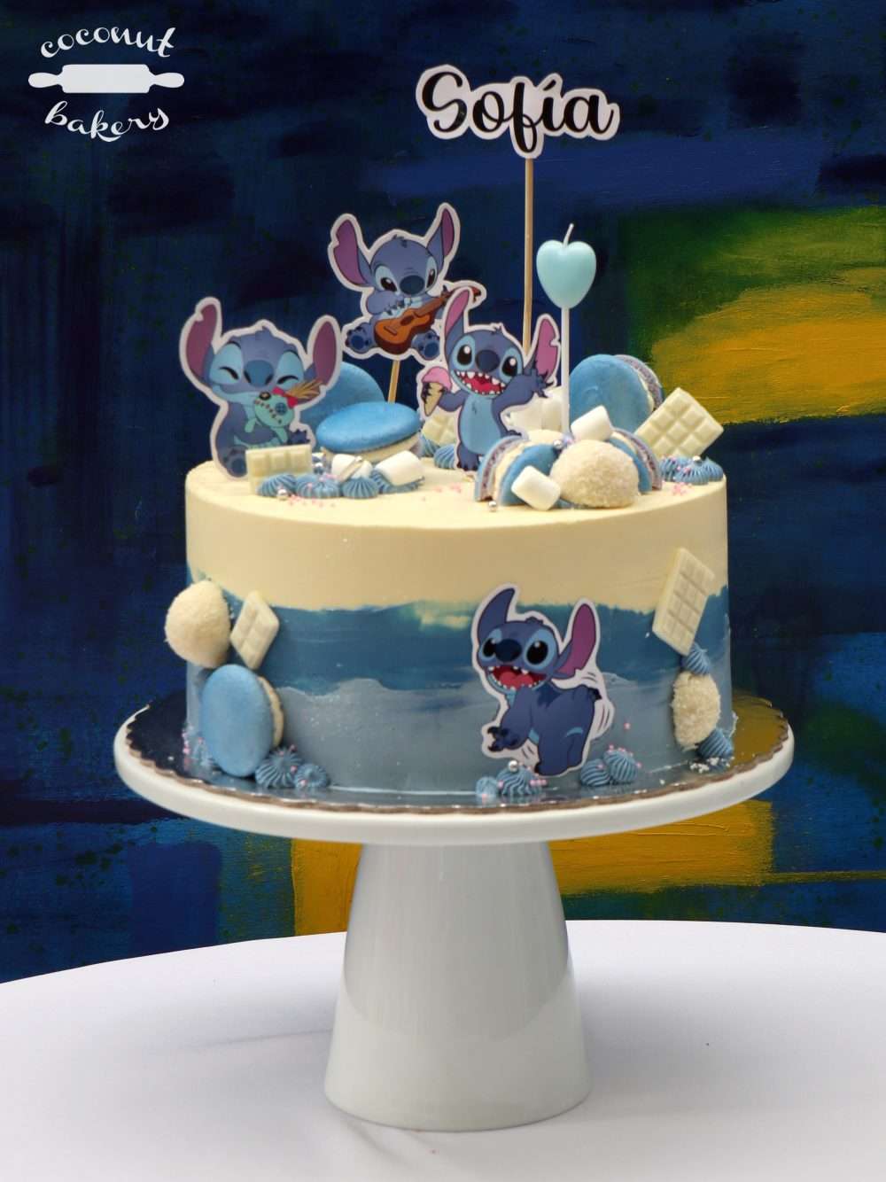 Tarta de cumpleaños temática de Stitch para Sofía.