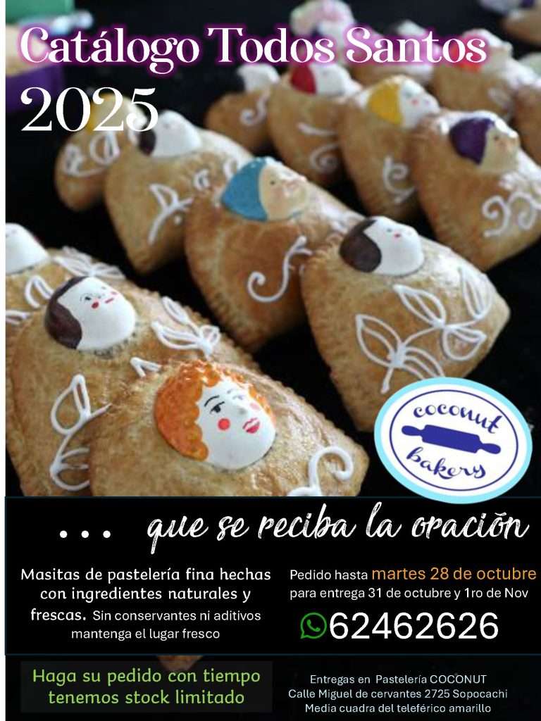 Catálogo 2025: Masitas de Todos Santos artesanales.